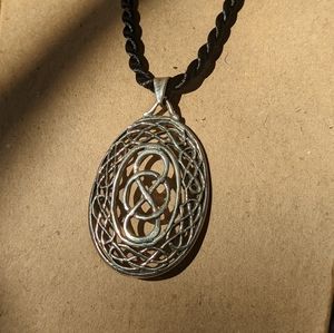 Celtic sterling silver pendant with free satin cord